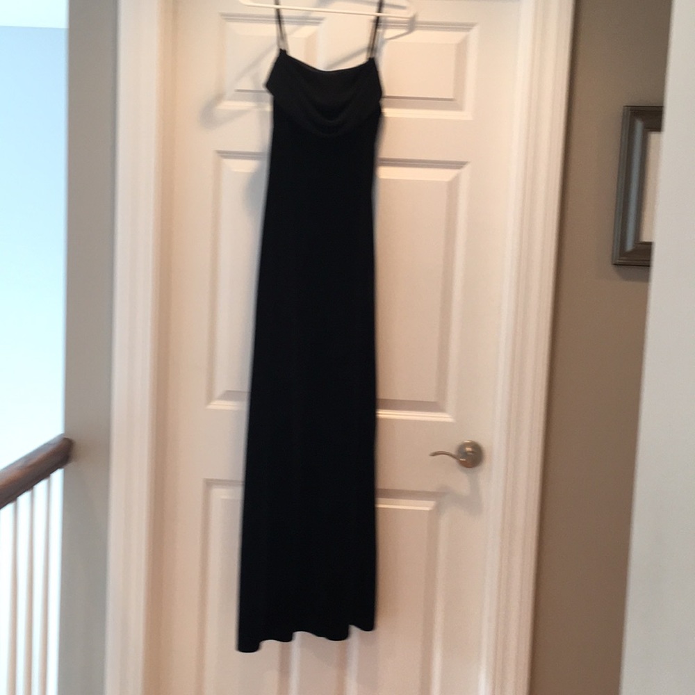 Black velvet lien gown